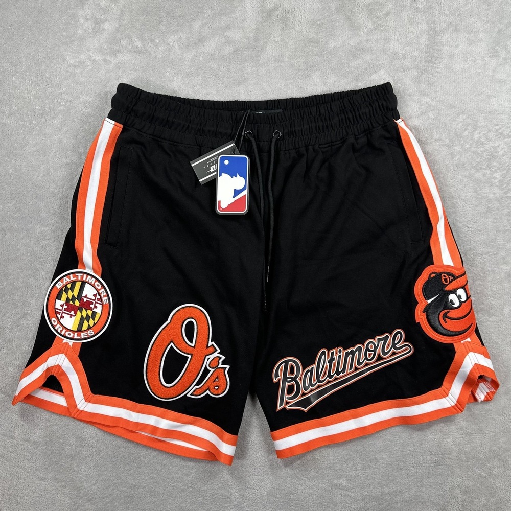 Baltimore Orioles Shorts Mens 2XL Black MLB Baseball Patch Graphic Pro Standard